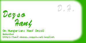 dezso hanf business card